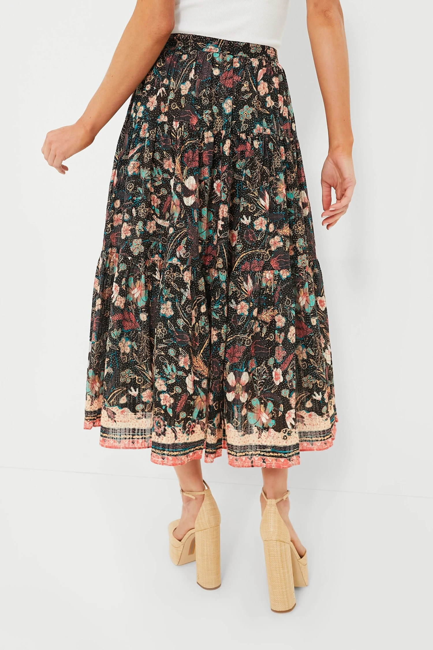 ULLA JOHNSON Obsidian Botanica Cambrie Skirt - Image 4