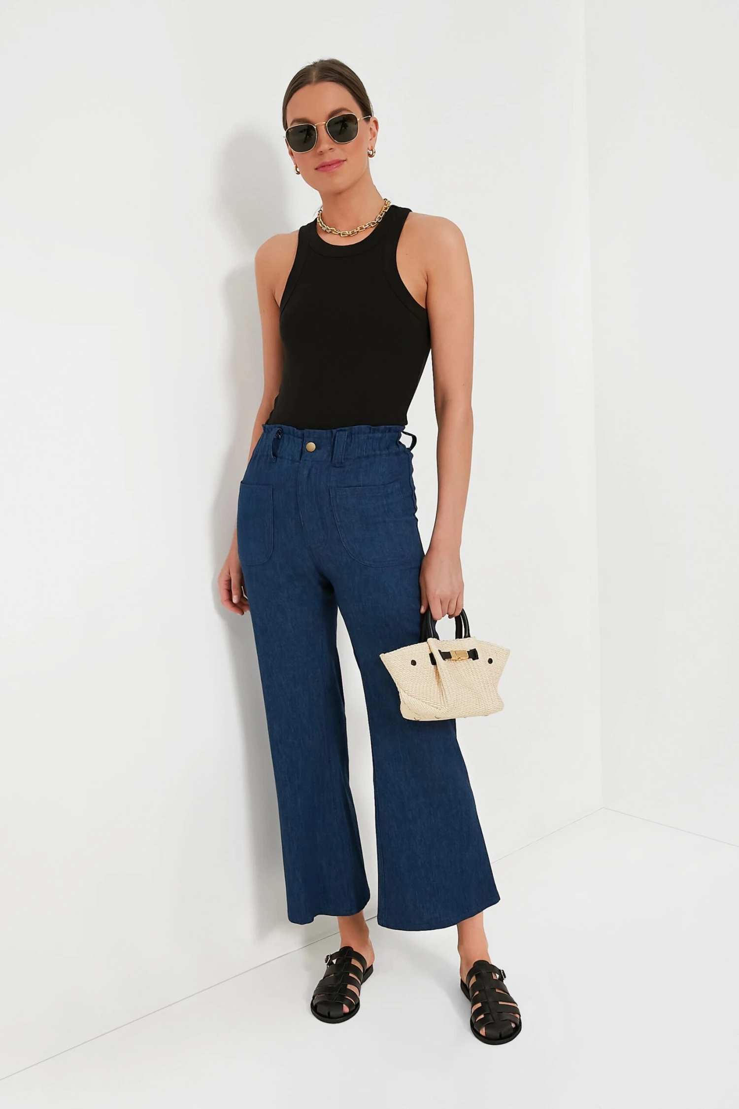 Indigo Zip Front Tulip Crop Flare 2 - Image 6