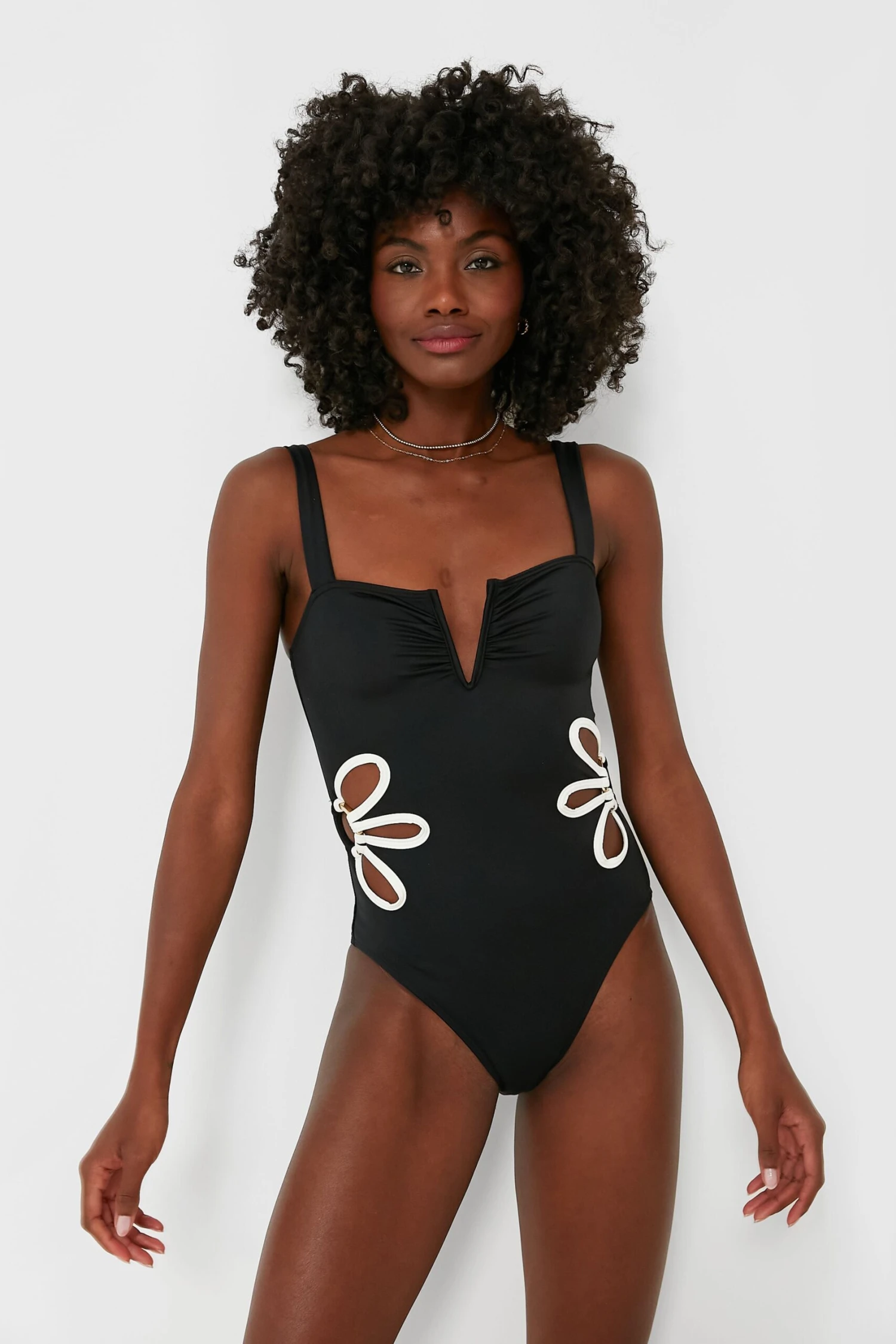 Black And Ivory Flora One Piece