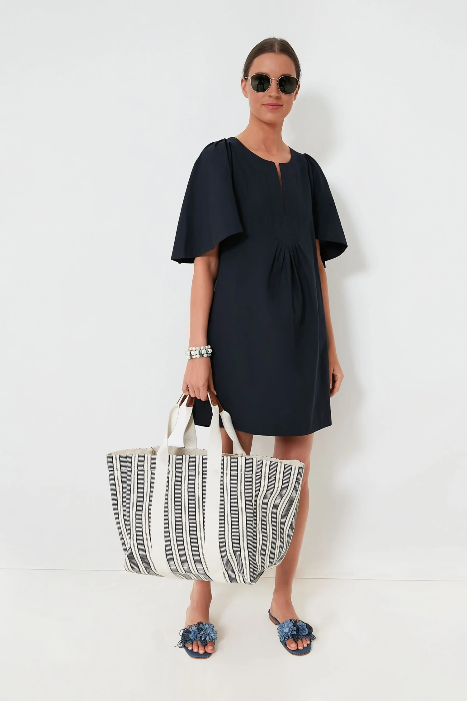 Deep Navy Finley Flutter Sleeve Dress - Image 7