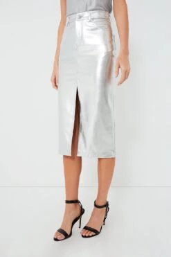 Staud Silver Oaklyn Skirt
