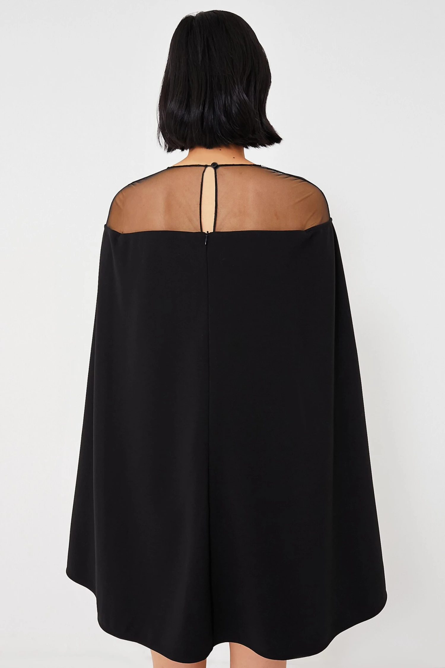 Black Estelle Cape Dress - Image 4