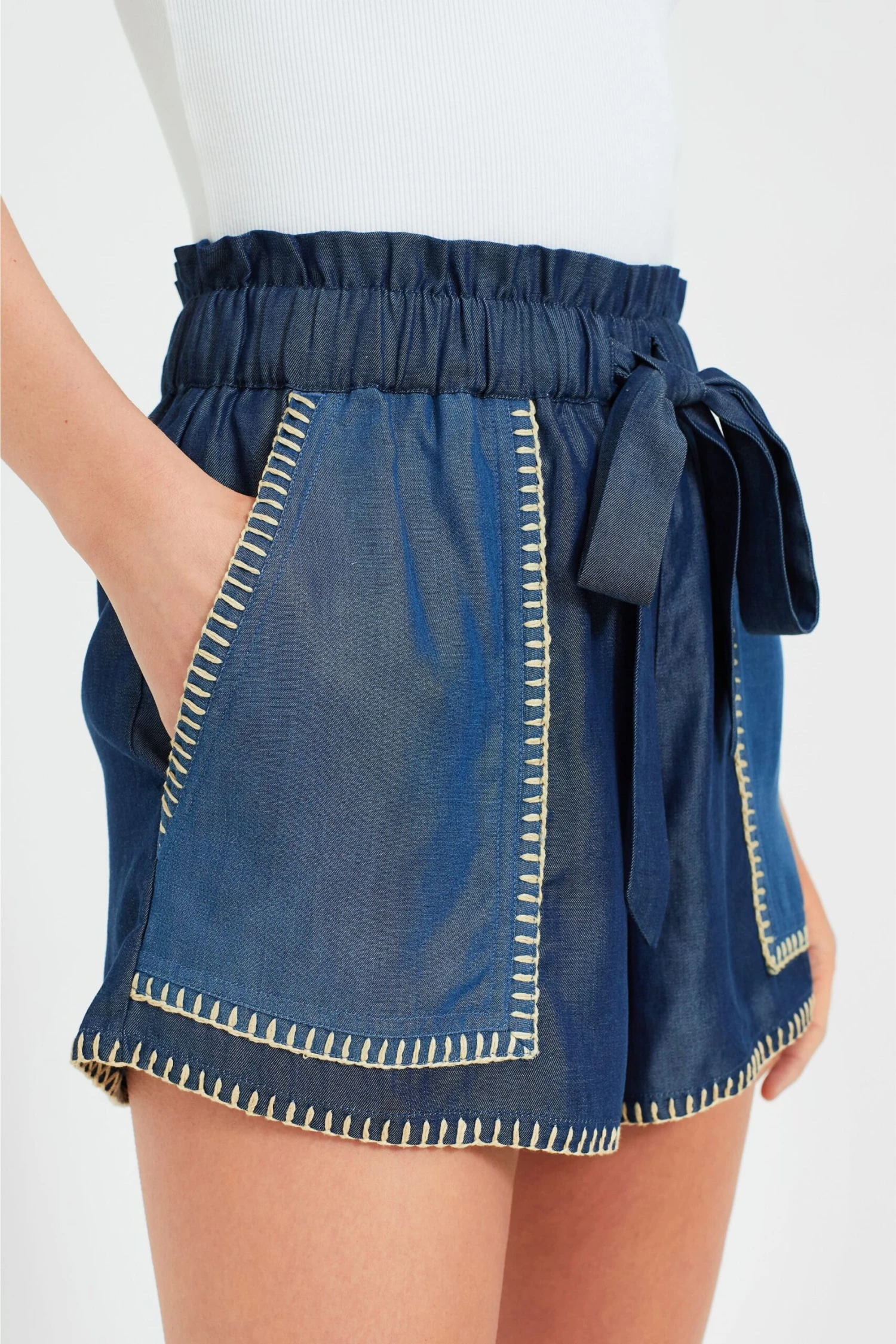 Light And Dark Blue Moni Shorts - Image 5