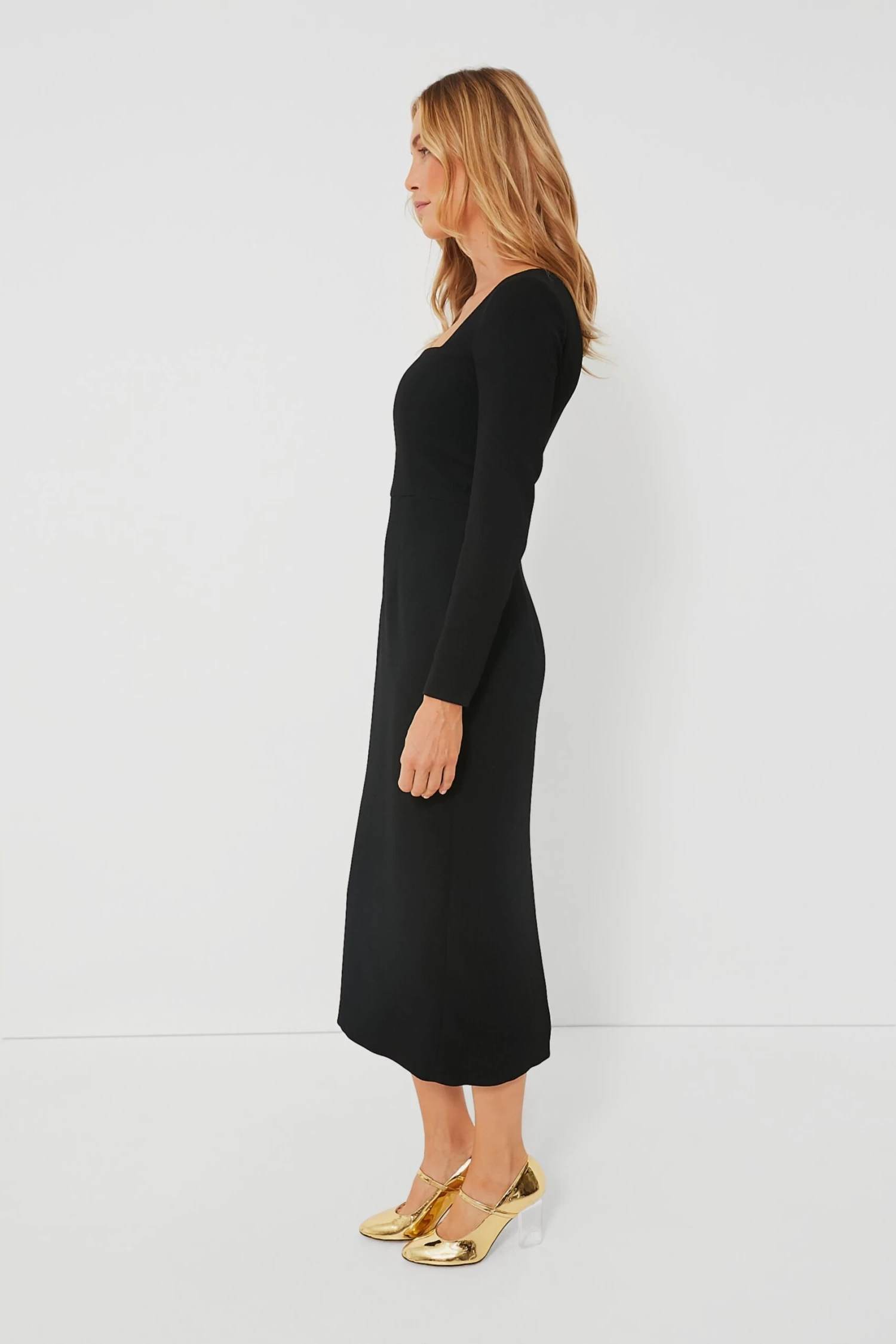 Black Erletta Double Crepe Dress - Image 3