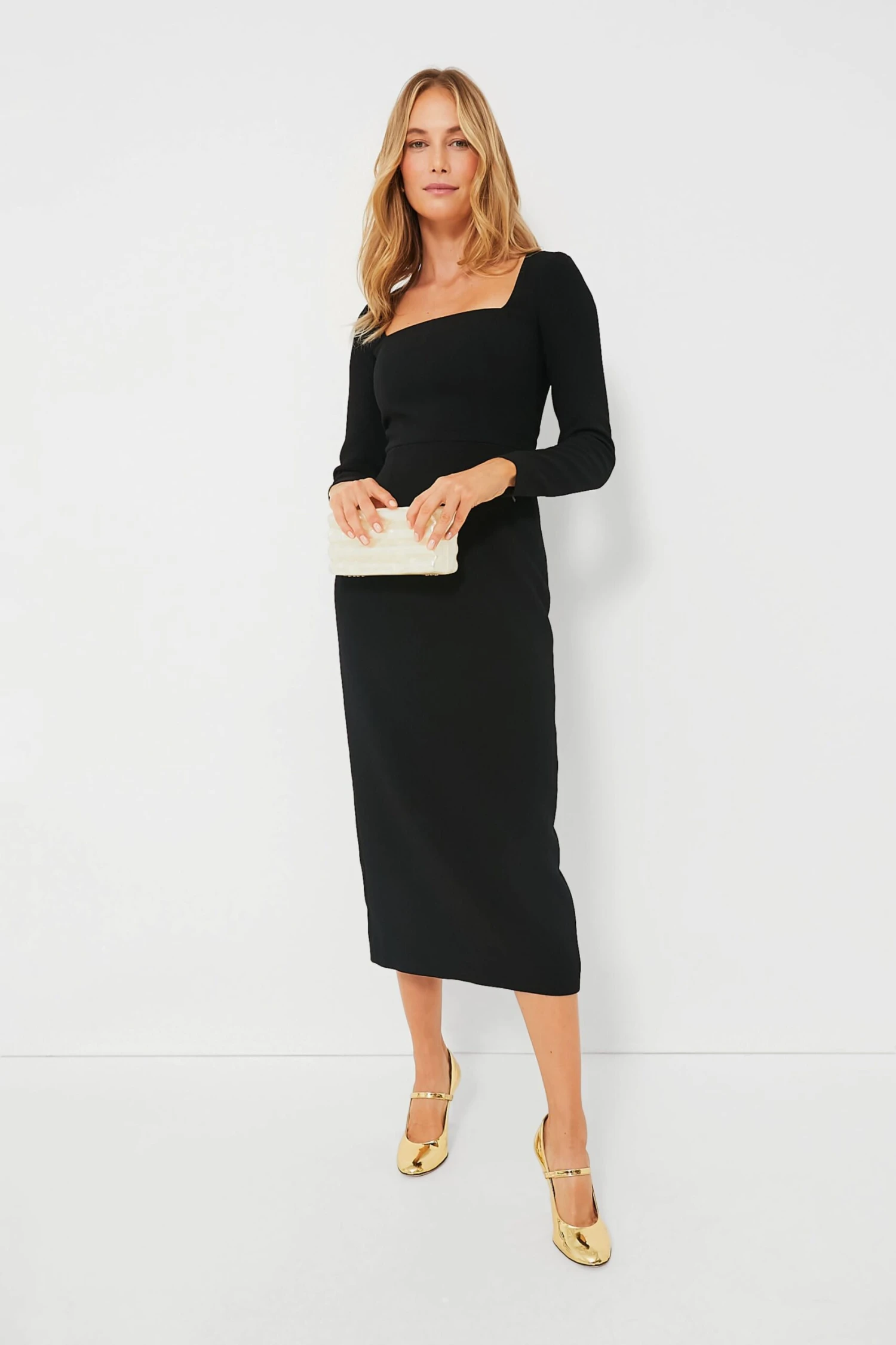 Black Erletta Double Crepe Dress - Image 2
