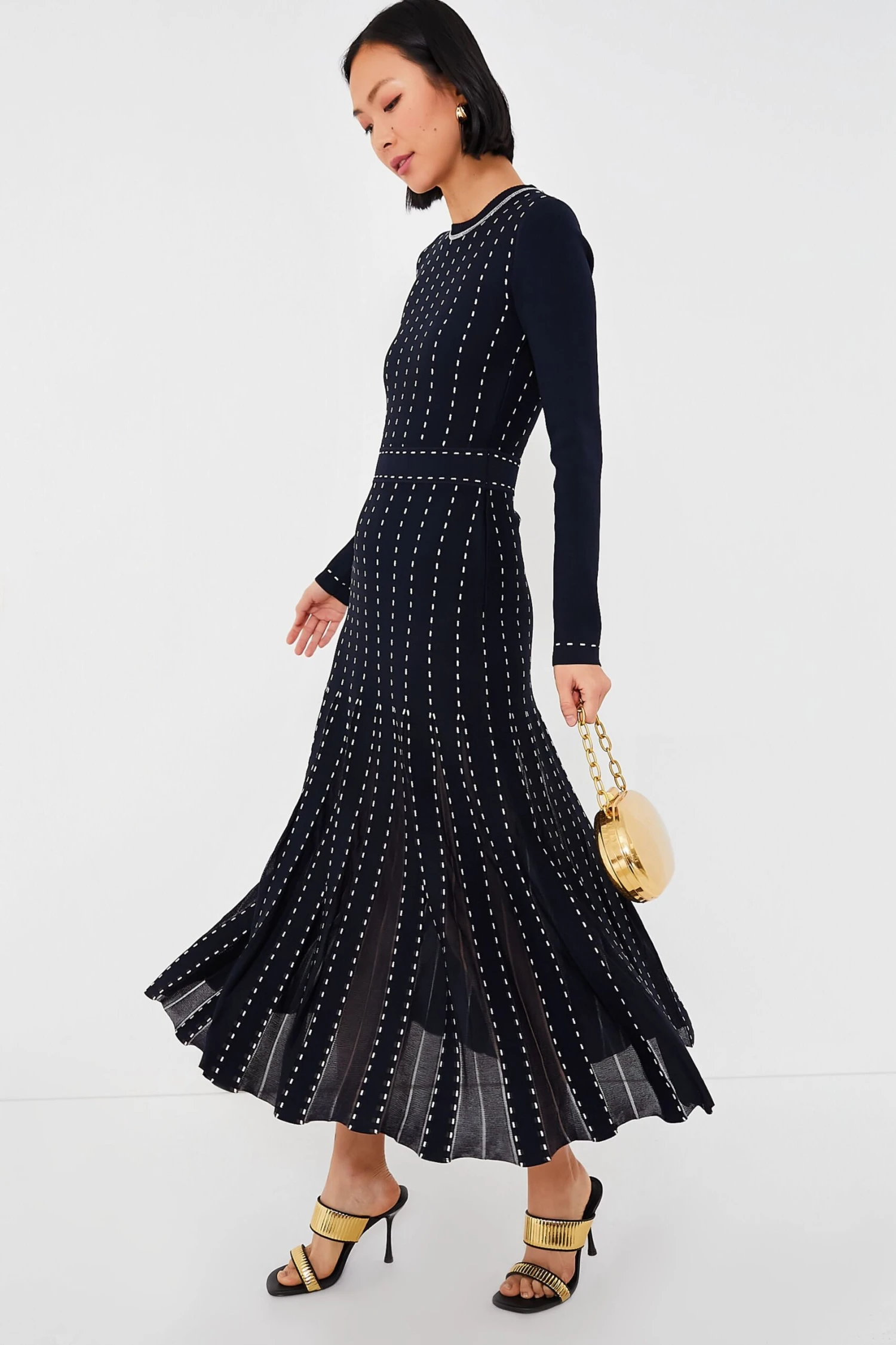 Midnight Multi Lunette Long Sleeve Midi Dress - Image 2