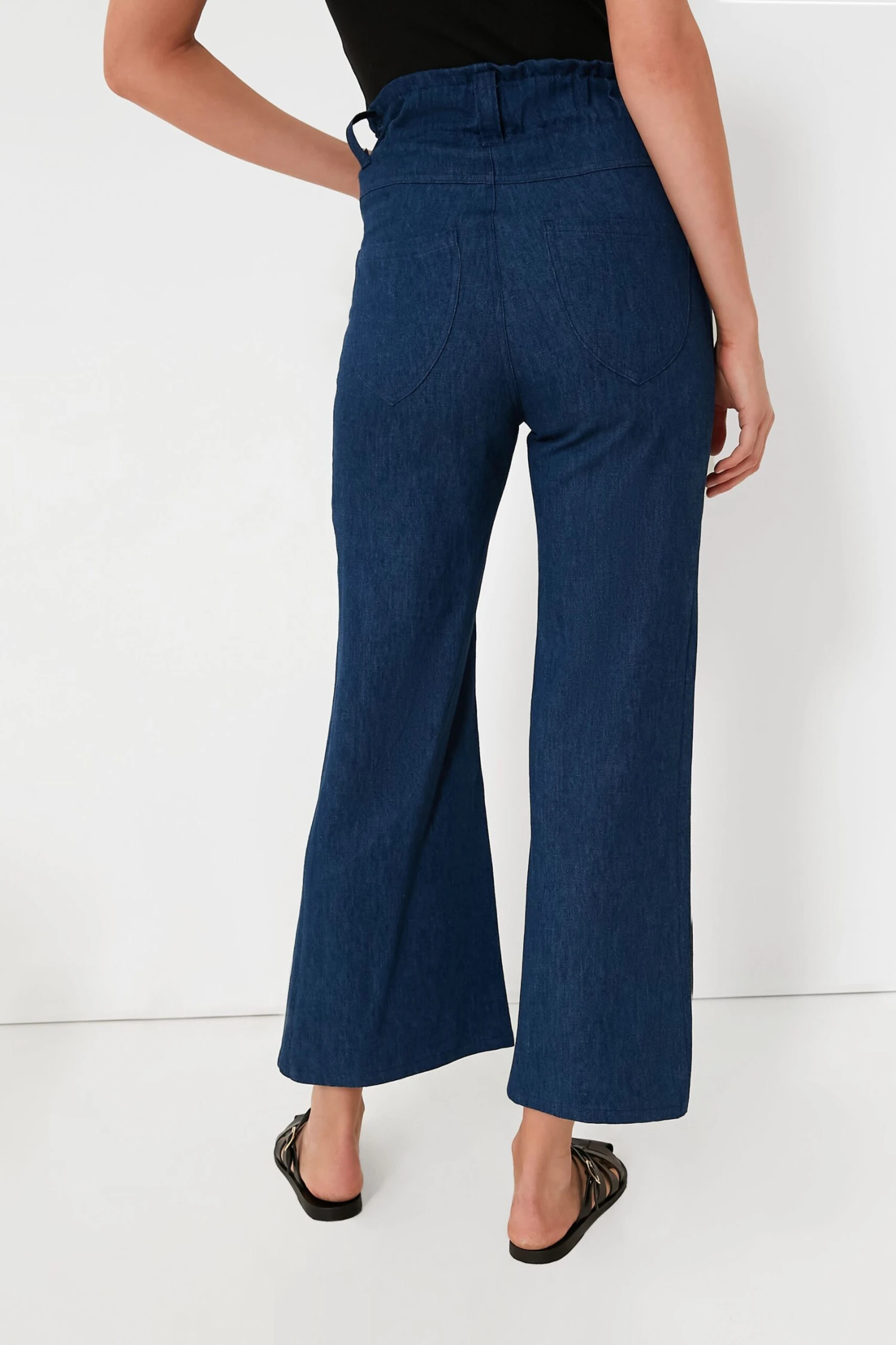 Indigo Zip Front Tulip Crop Flare 2 - Image 4