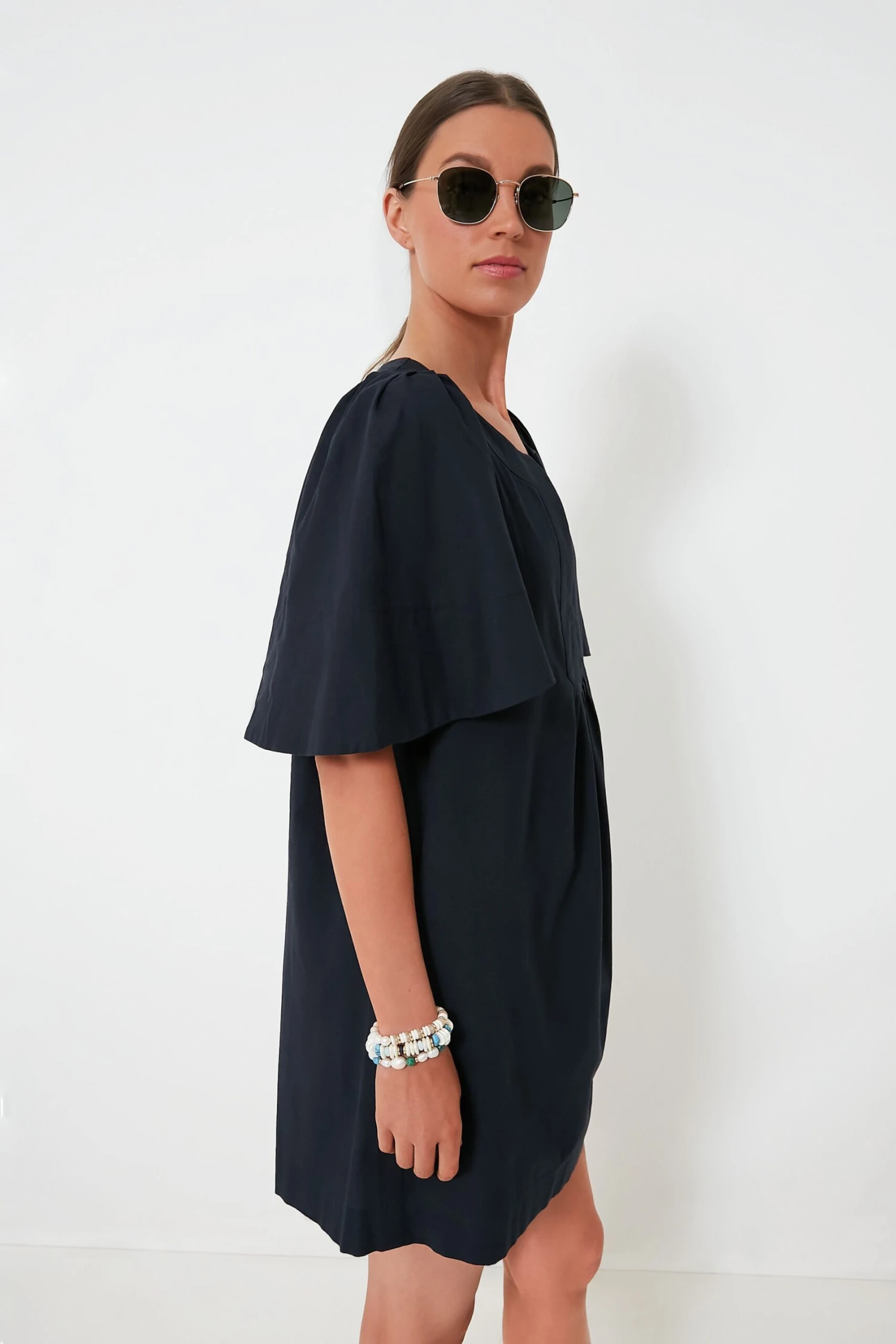 Deep Navy Finley Flutter Sleeve Dress - Image 3