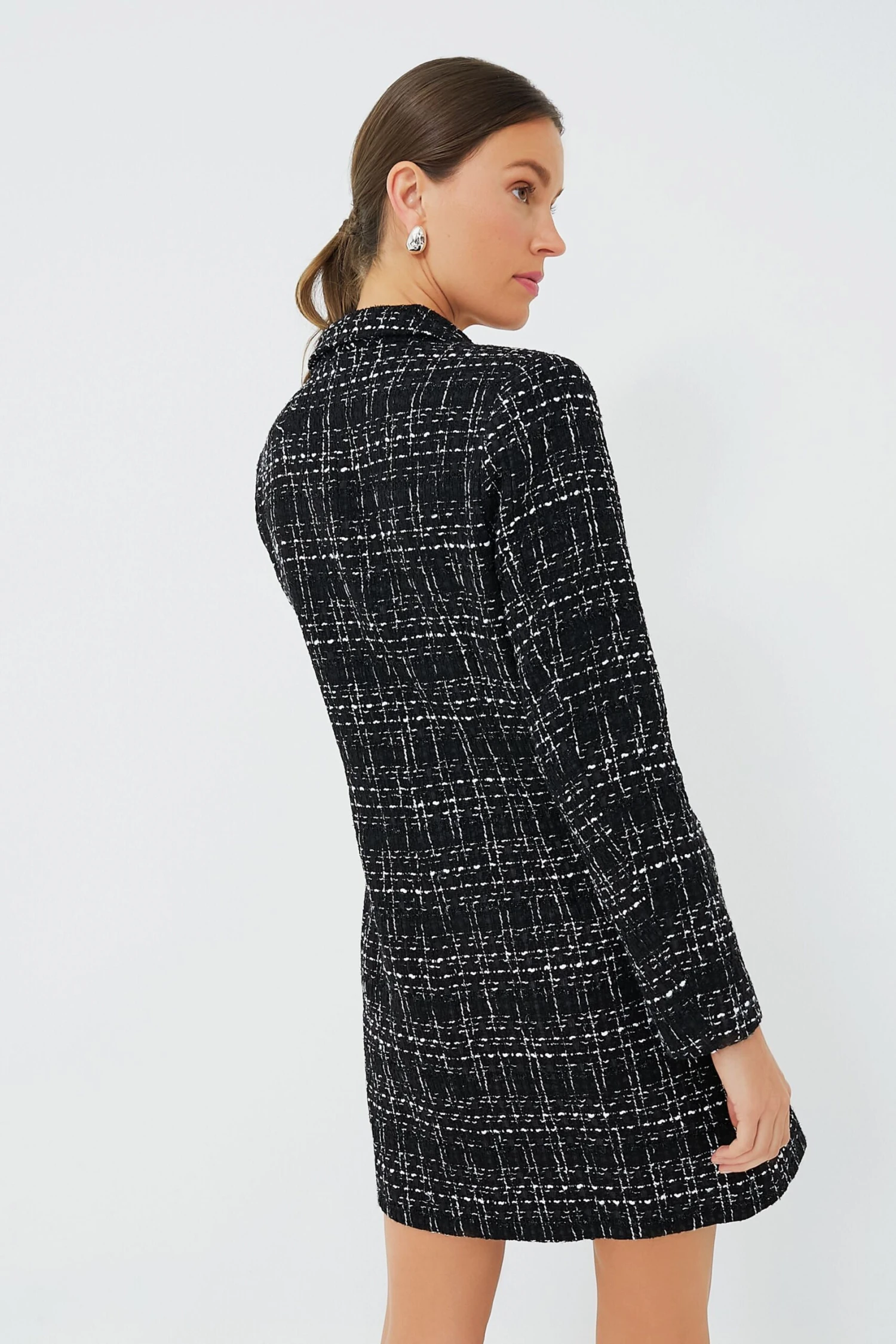 Black Tweed Stacie Dress - Image 4