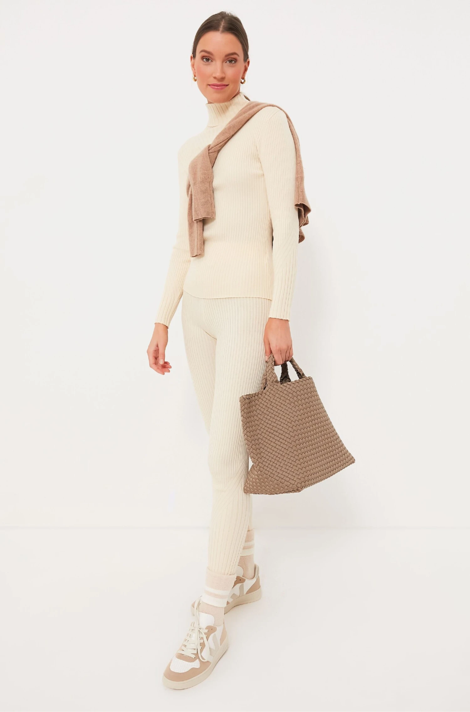 Varley Whitecap Grey Mocado Rib Knit Legging - Image 2