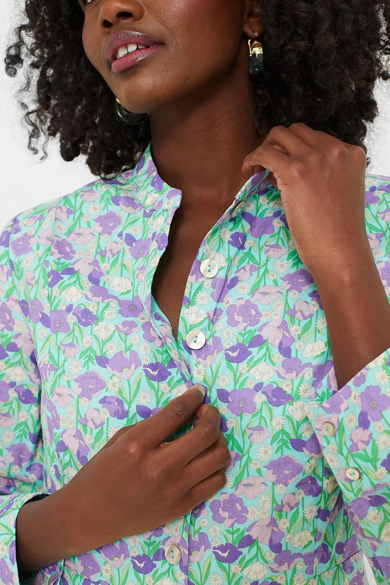 Blue Multi Floral Bellflower Maxi Dress - Image 6