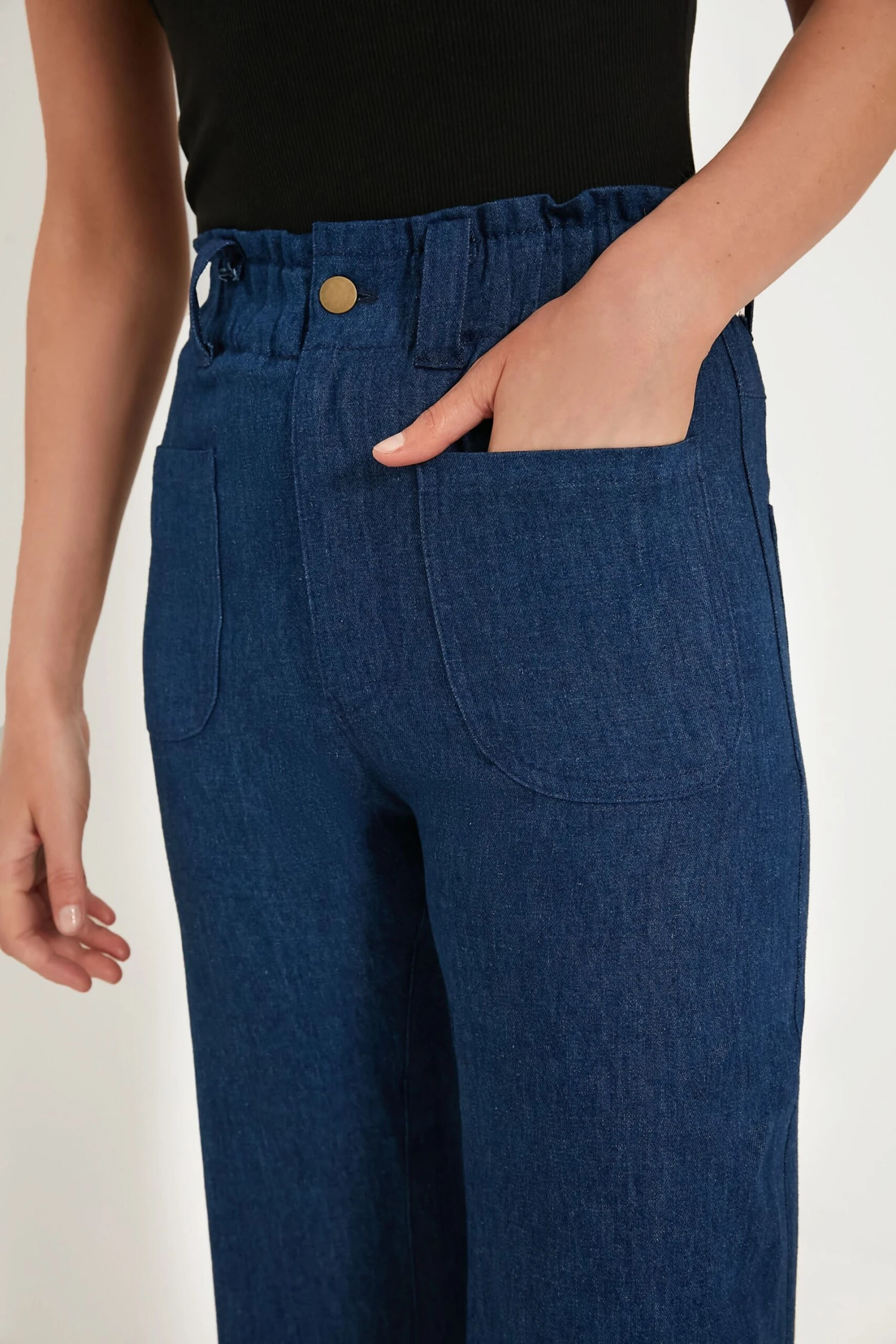 Indigo Zip Front Tulip Crop Flare 2 - Image 5