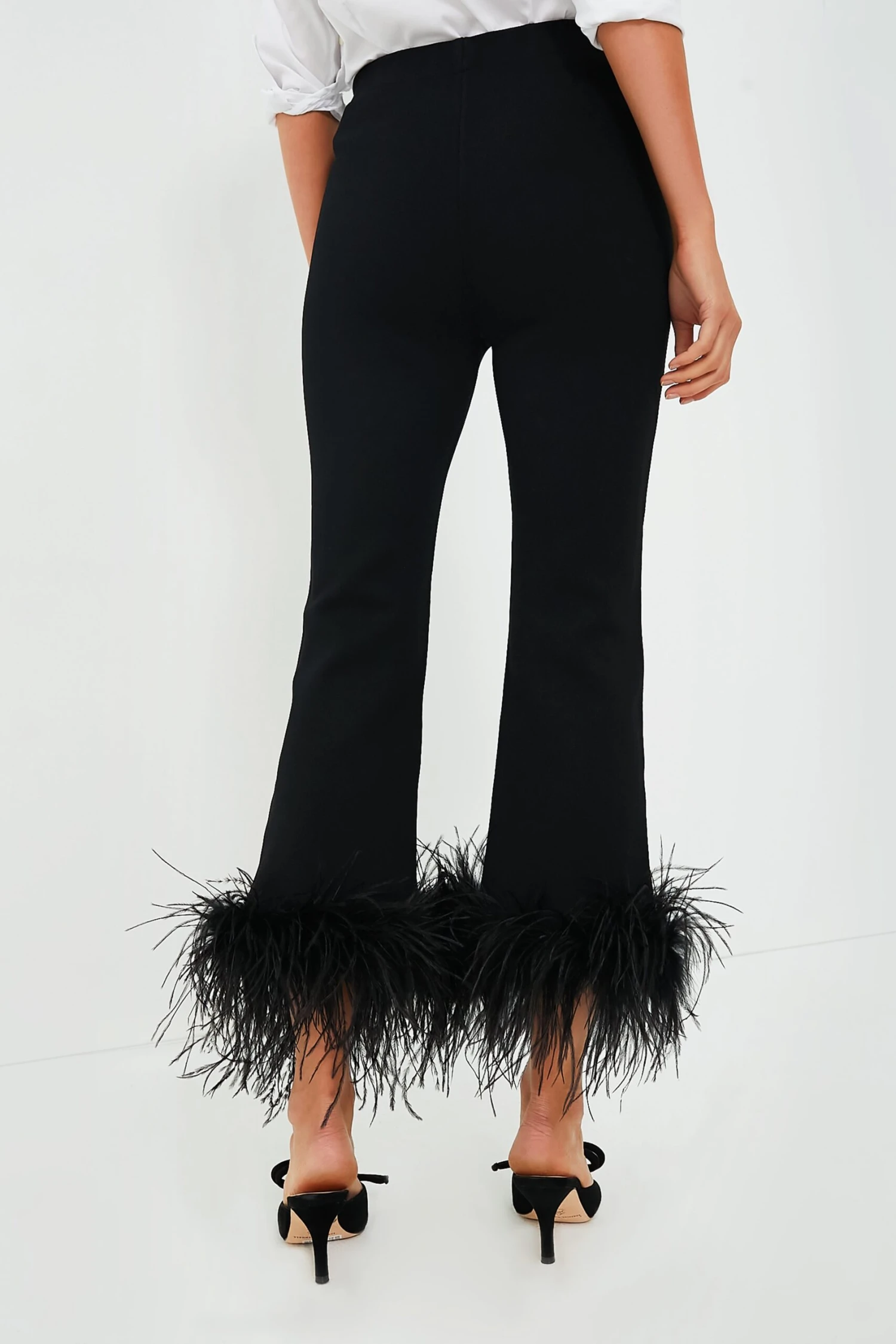 Black Feather Compression Knit Ashford Pants - Image 4