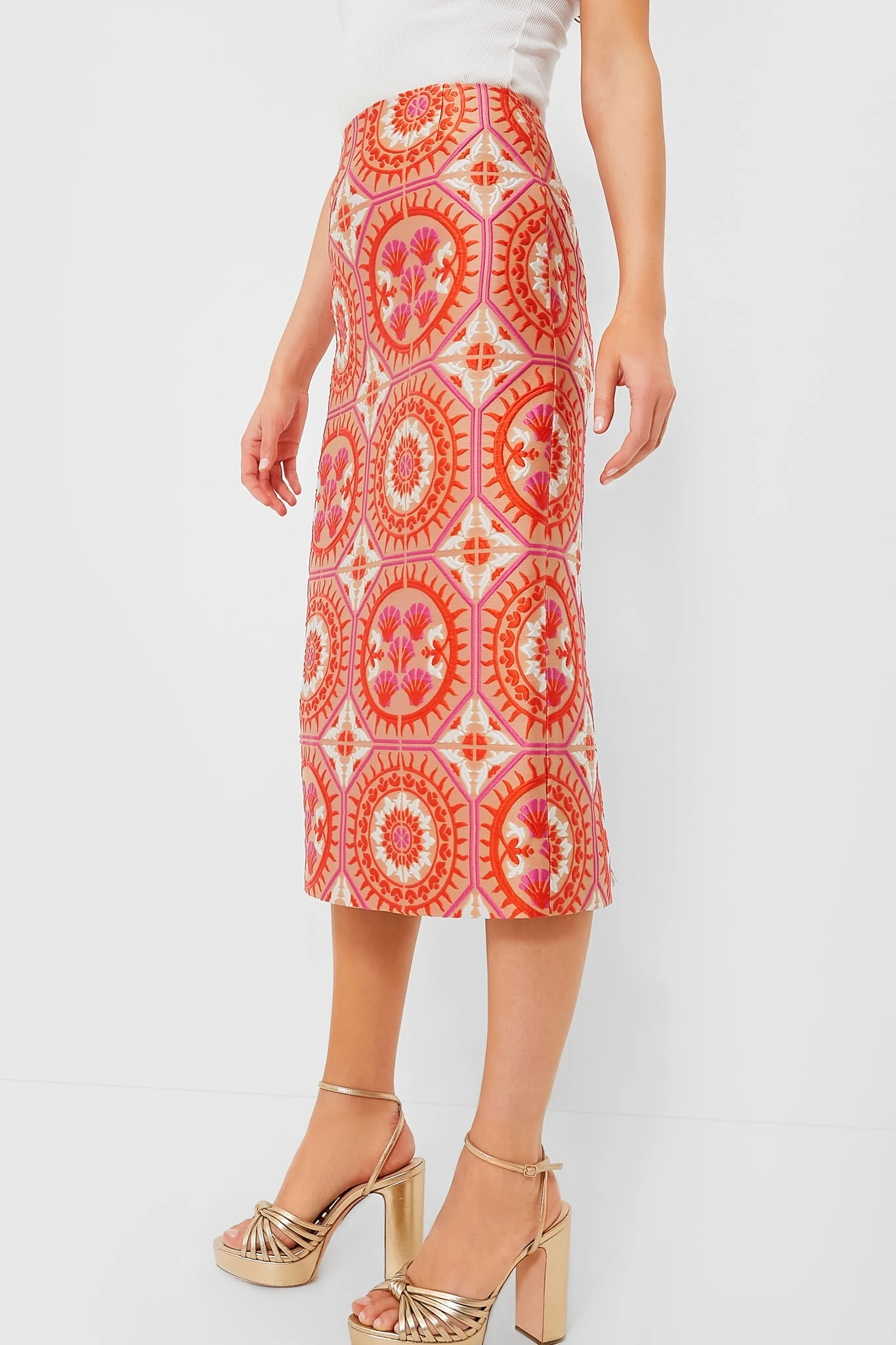 Sun Jacquard Pencil Skirt - Image 3