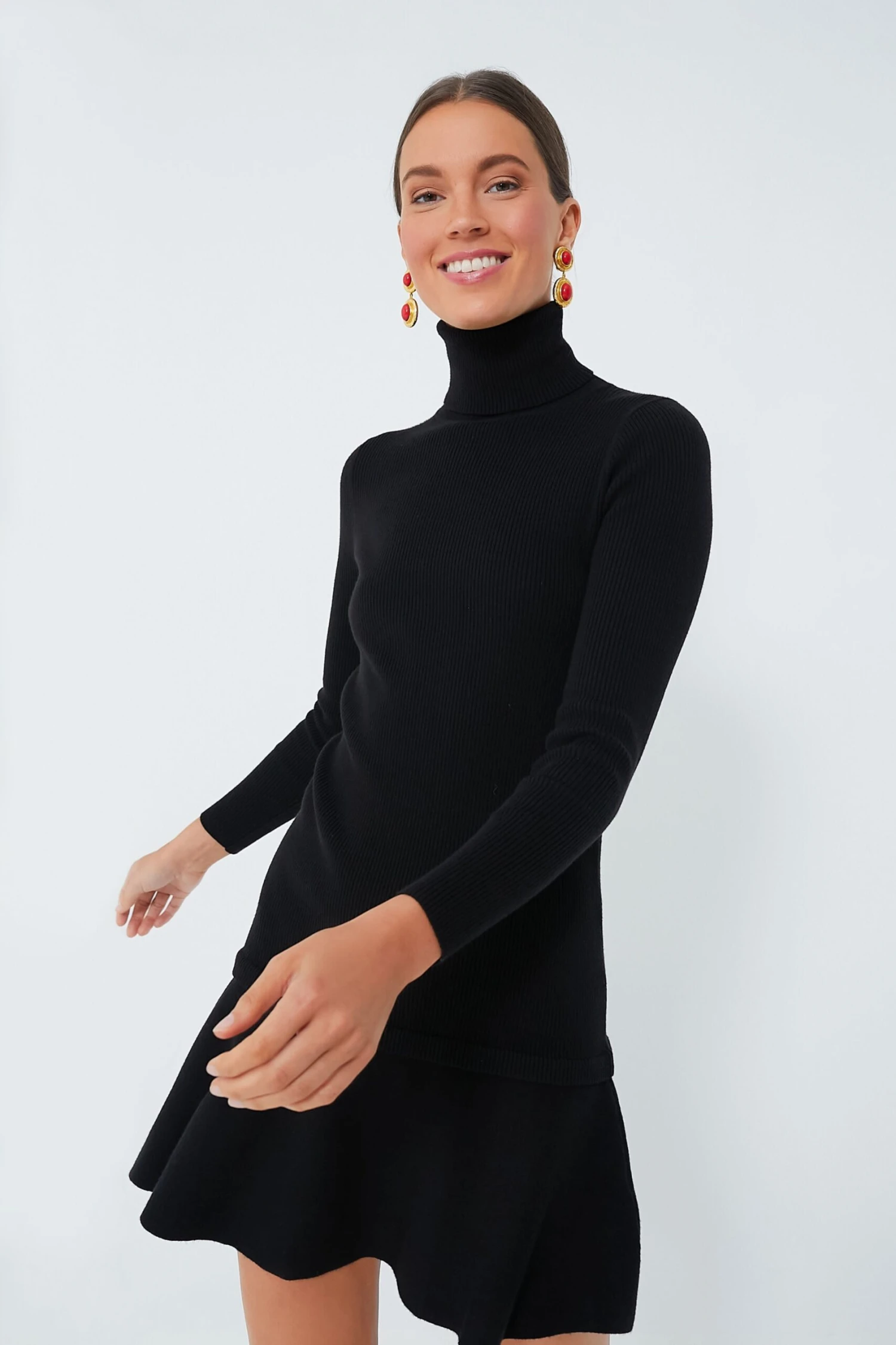 Black Baxter Turtleneck Dress - Image 2