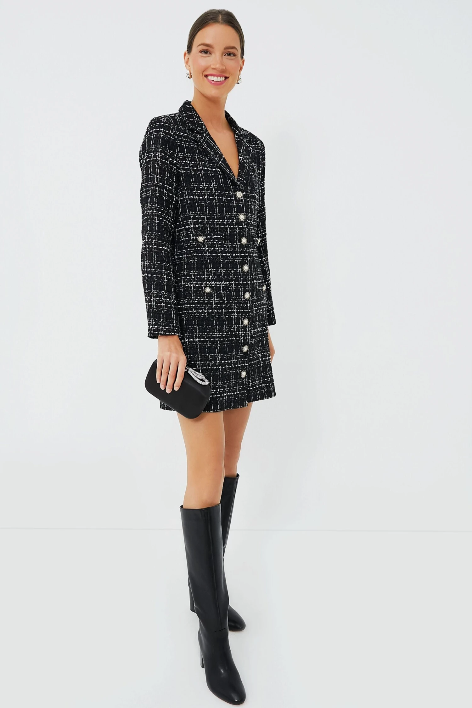 Black Tweed Stacie Dress - Image 2