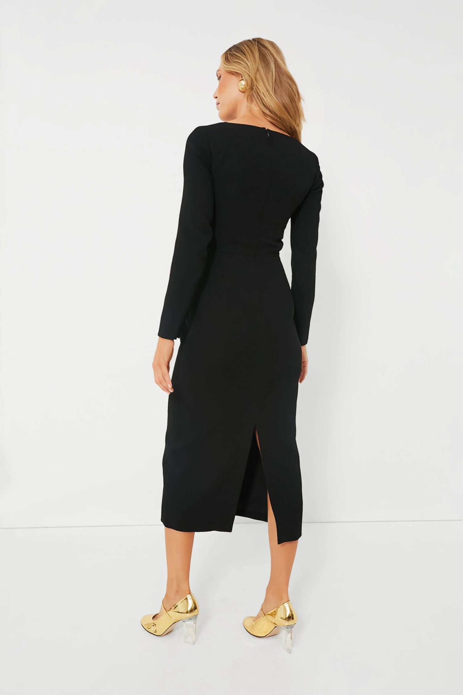 Black Erletta Double Crepe Dress - Image 4