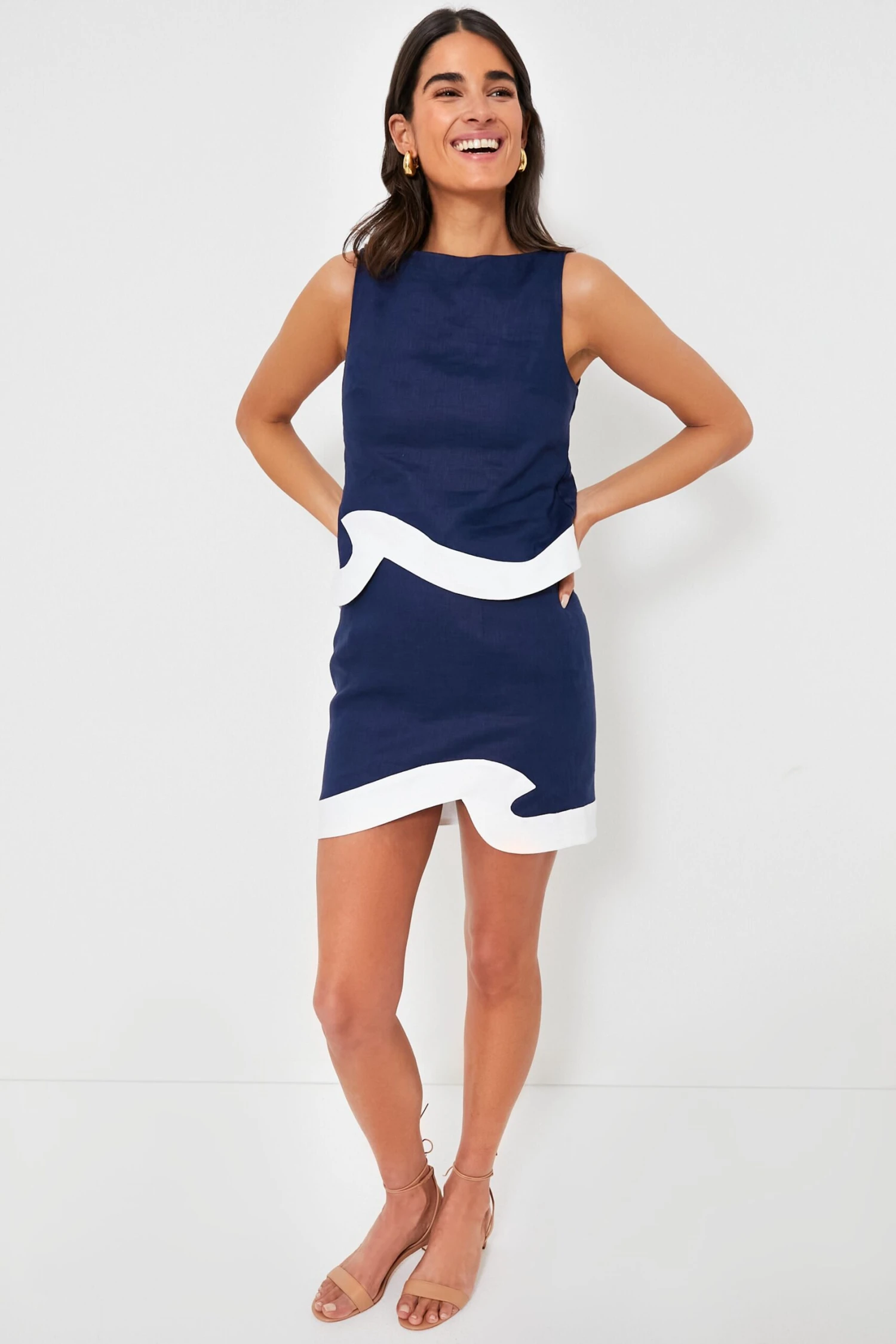 Staud Navy And White Leandro Skirt - Image 6