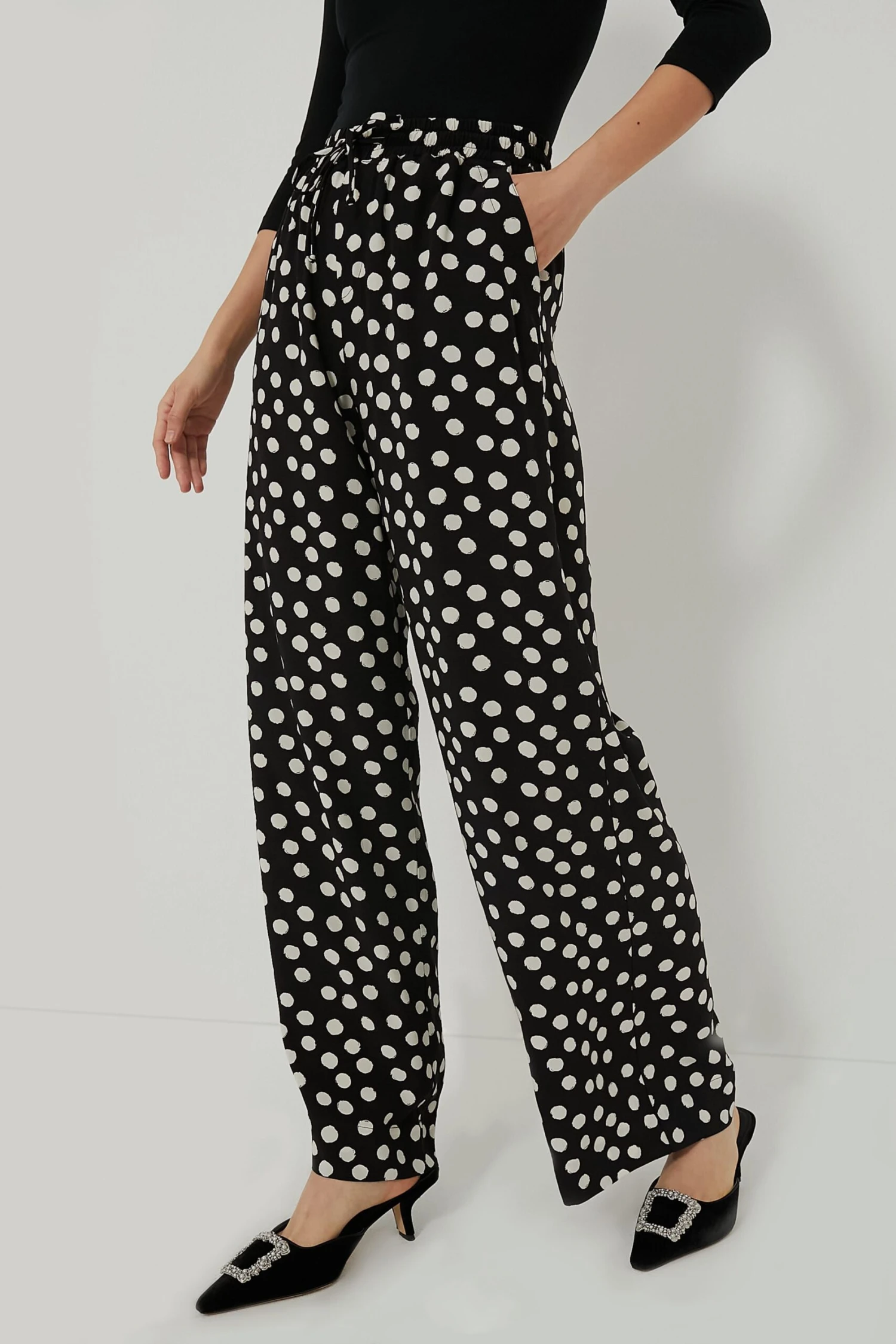 Painterly Dots Black Sharon Pants - Image 3