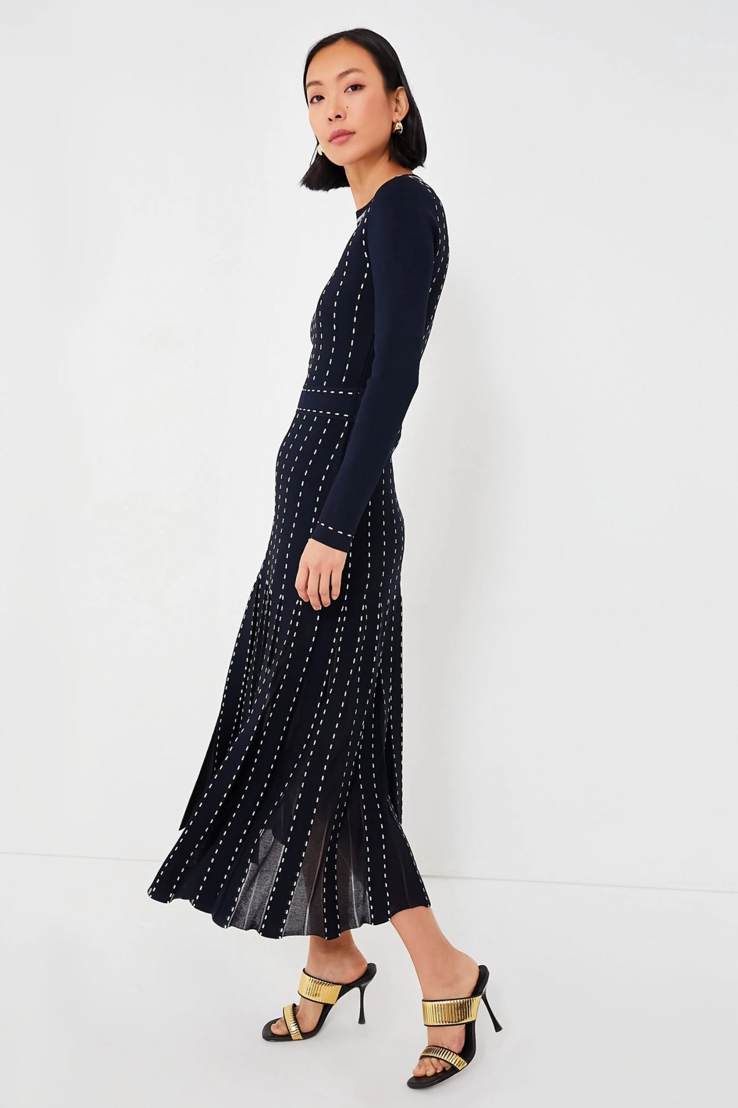 Midnight Multi Lunette Long Sleeve Midi Dress - Image 3