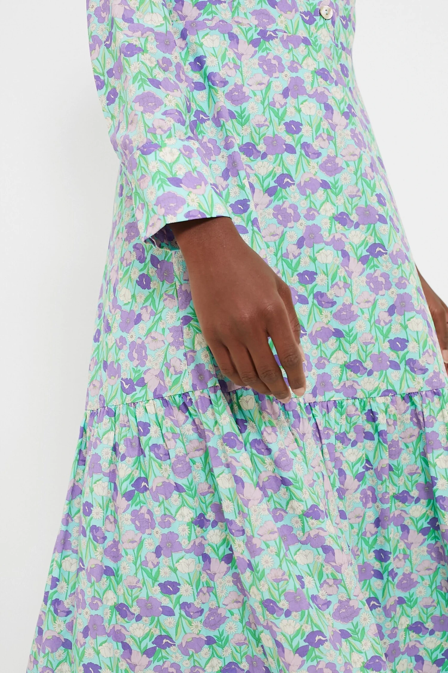 Blue Multi Floral Bellflower Maxi Dress - Image 5