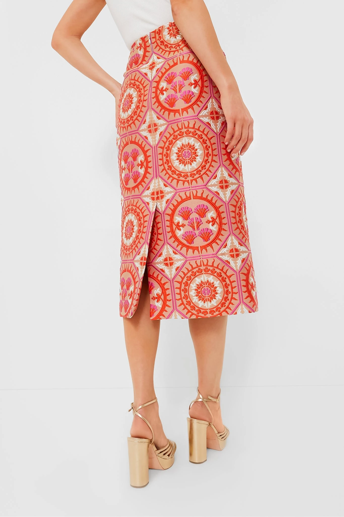 Sun Jacquard Pencil Skirt - Image 4