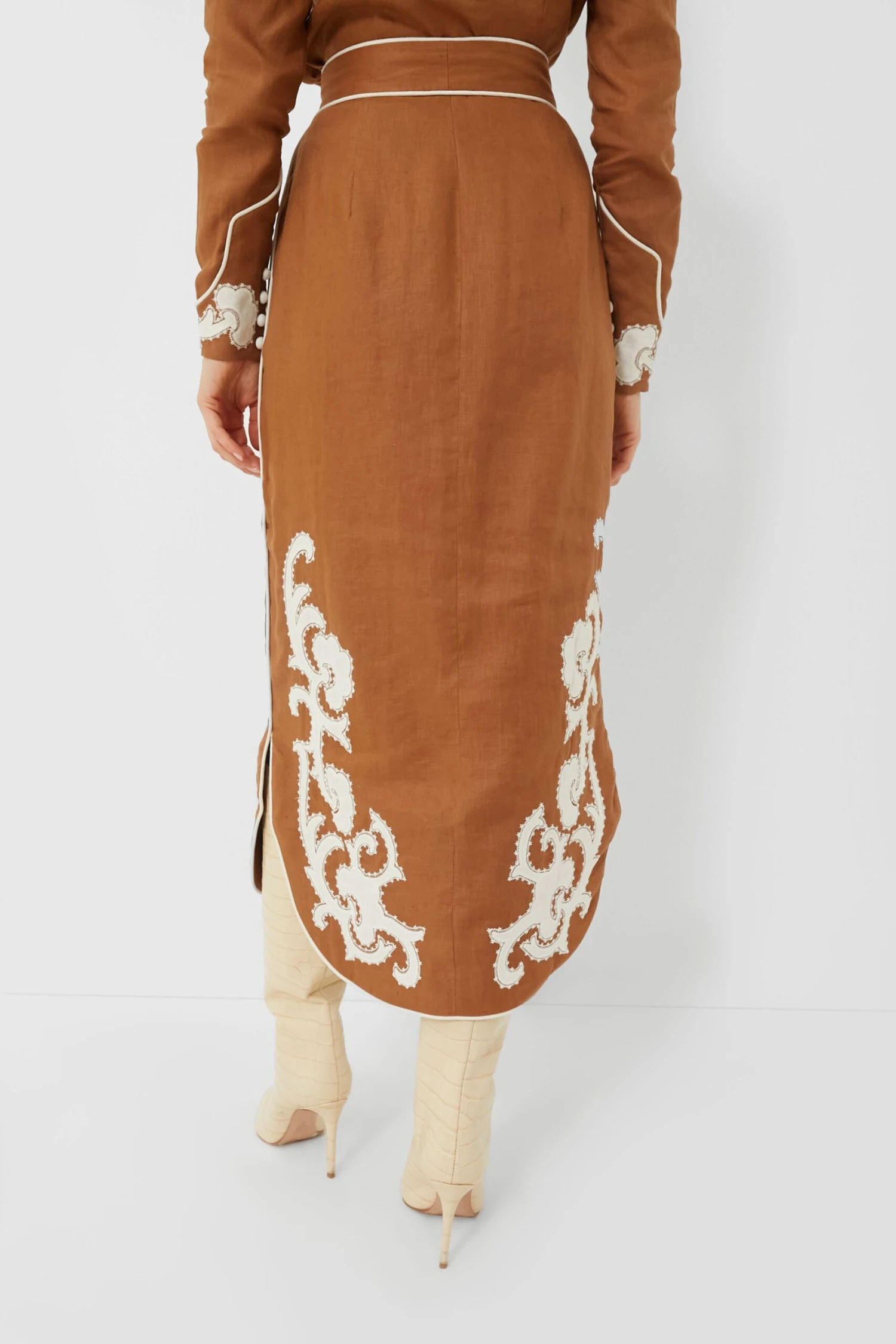 Tobacco Ruby Applique Skirt - Image 4